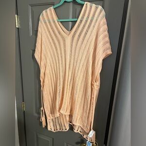 Cupshe peach sweater knit swimsuit coverup